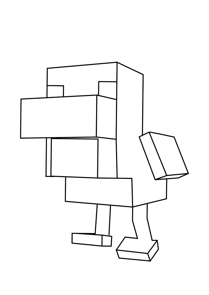 Galinha do minecraft para colorir - Imprimir Desenhos