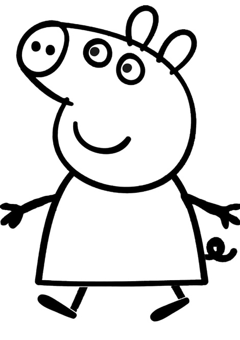 Peppa Pig goes to friends - Razukraski.com