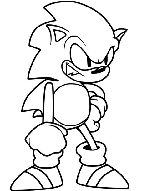 Coloriage Sonic FNF Extra Life Imprimer Gratuit