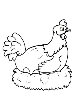 Hen-coloring book - Razukraski.com