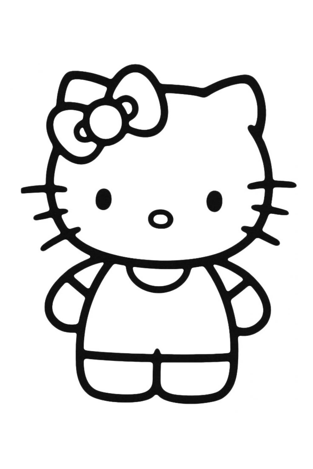 Hello Kitty Para Colorear Imprimir
