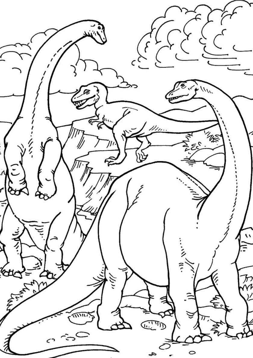 Coloriages de dinosaures à imprimer et à télécharger.