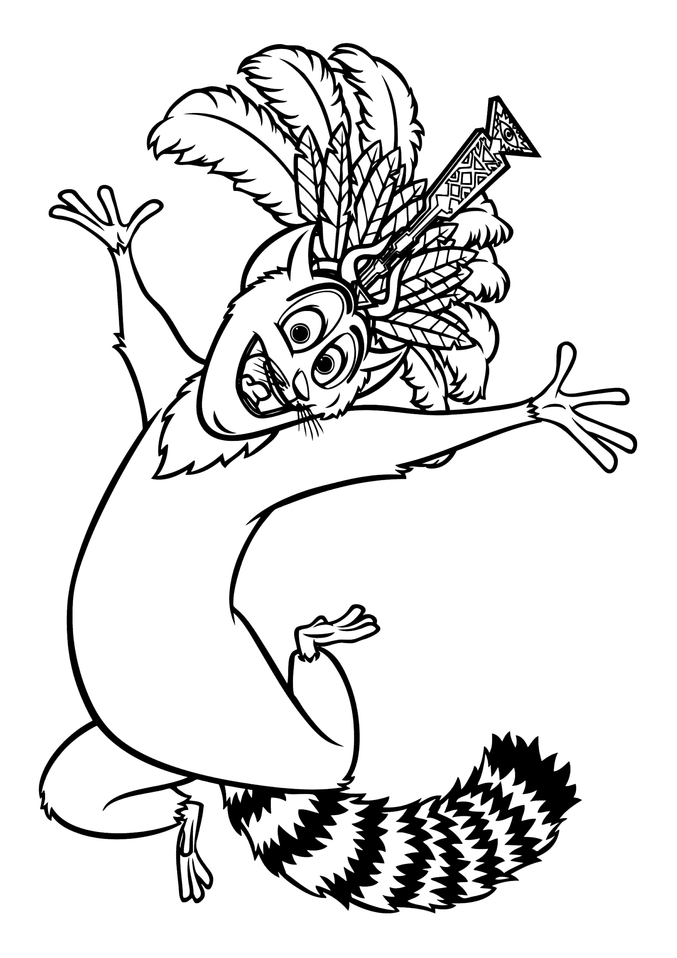 Ausmalbilder von Cartoon Madagaskar - Drucken