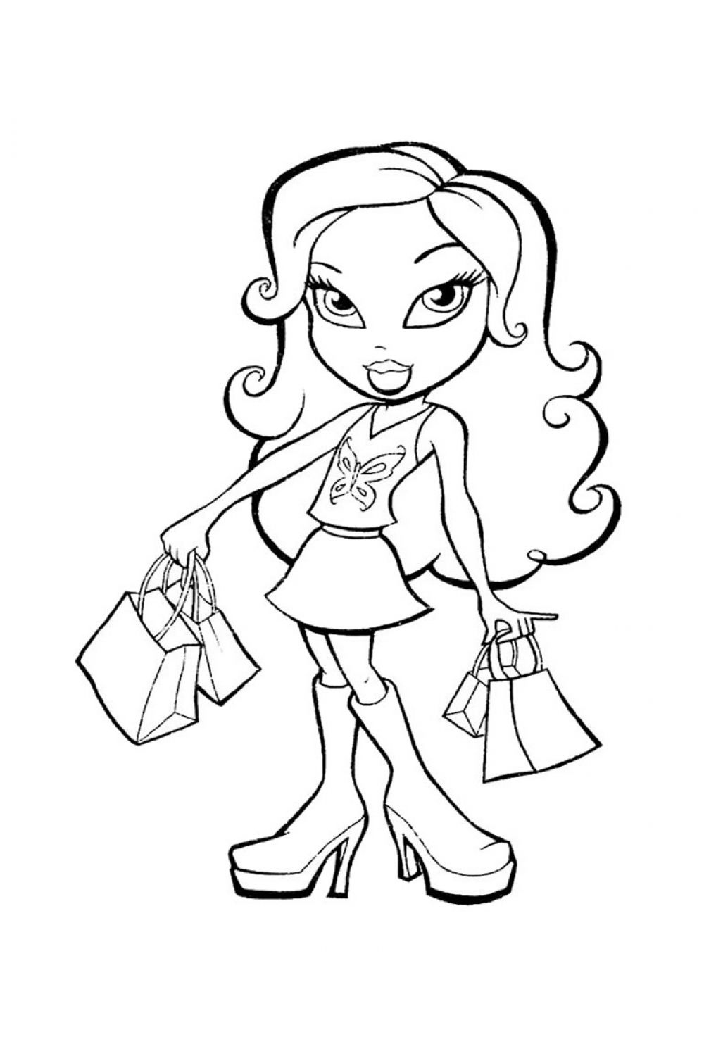 Bratz Dolls Coloring Pages. Print for free