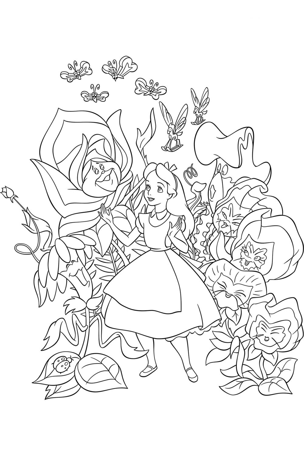 Alice no país das maravilhas – Desenhos Para Colorir para imprimir