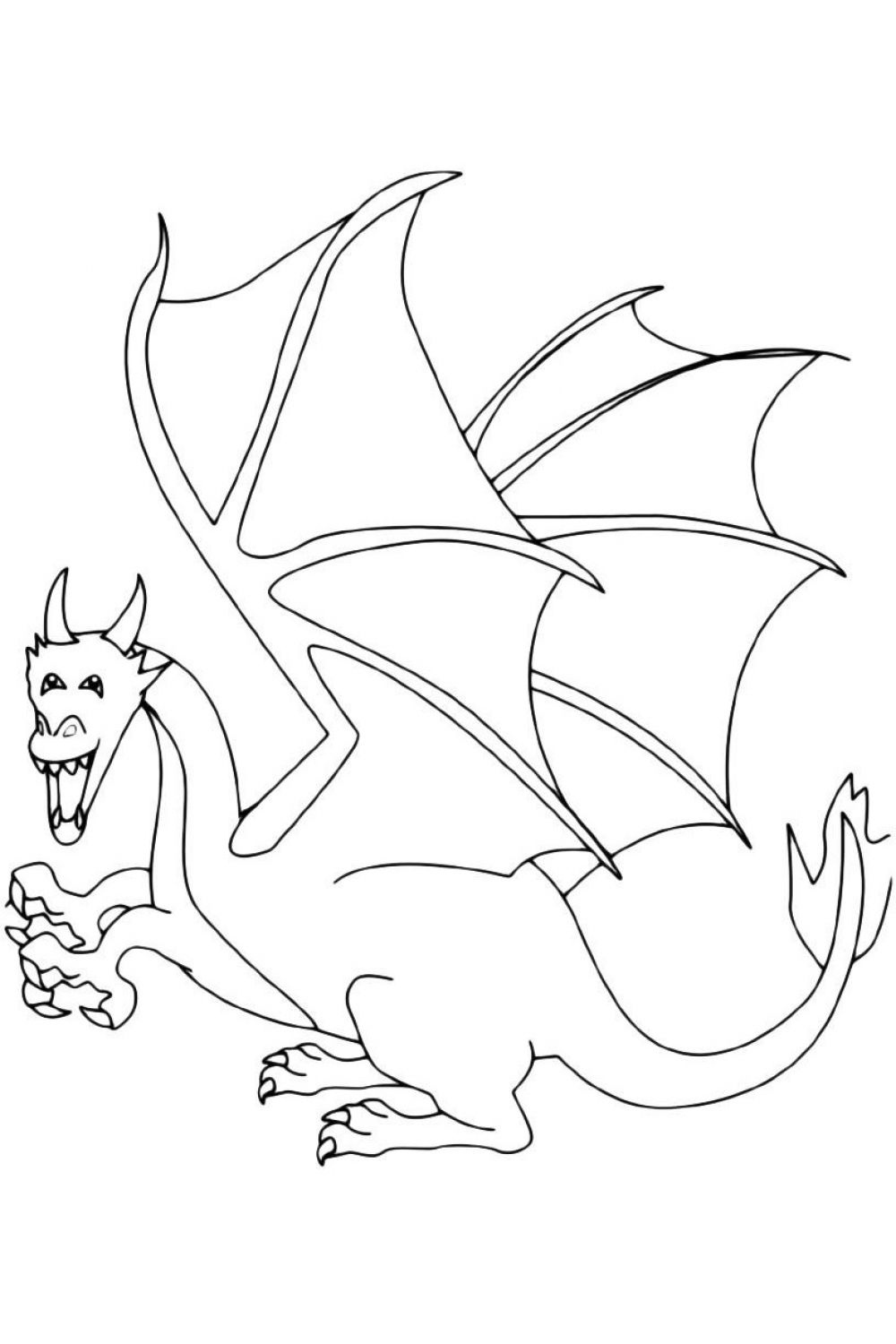 Coloriage Dragons. Imprimer gratuitement.