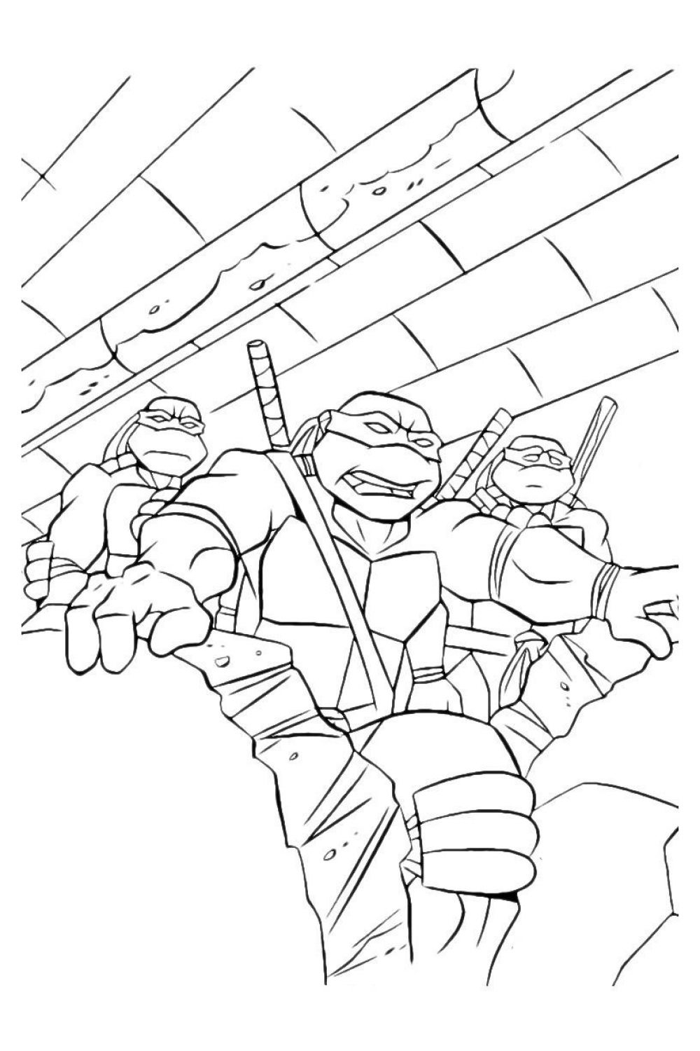 Ninja Turtles Coloring Pages from the cartoon.