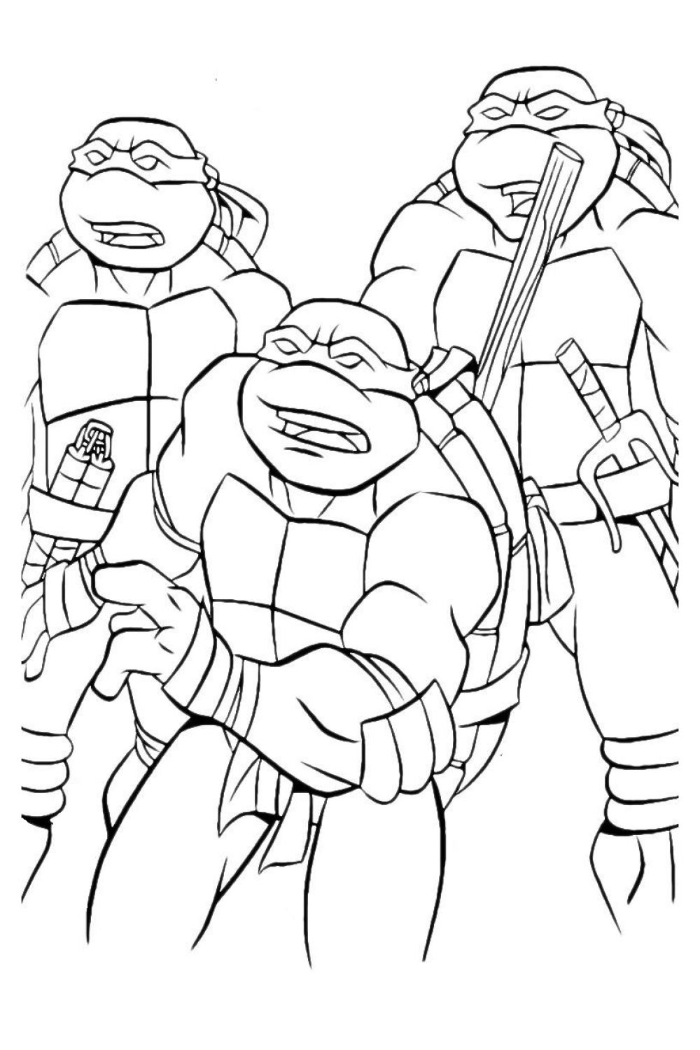 Coloriage Ninja Turtles de dessins animés.