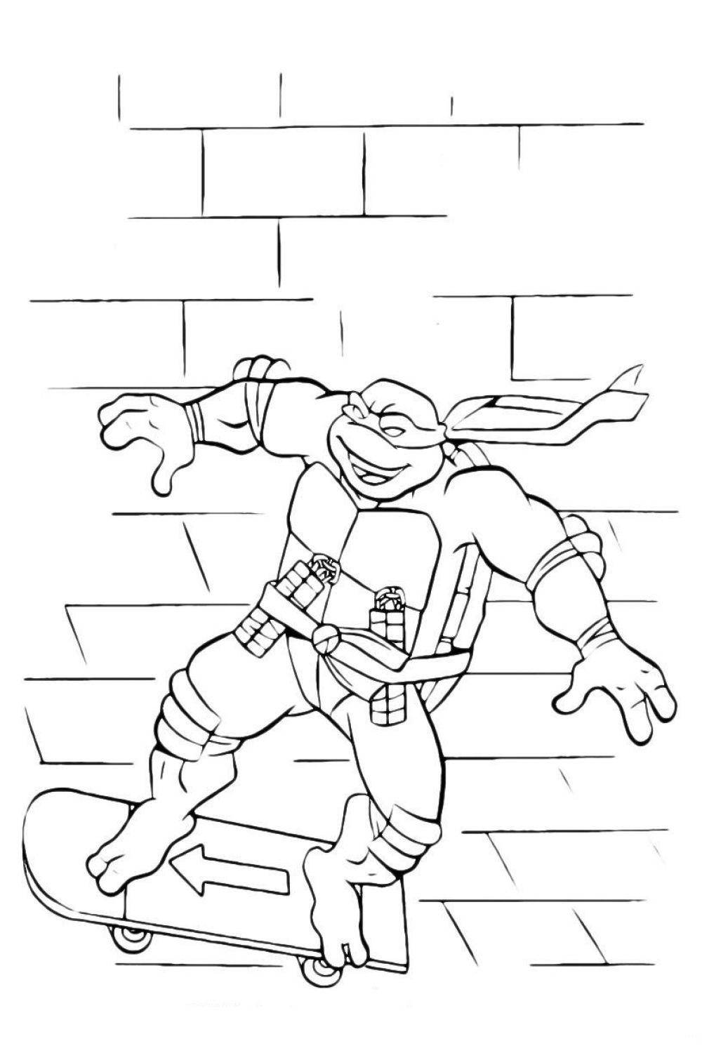Coloriage Ninja Turtles de dessins animés.