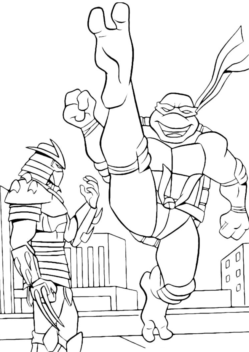 Teenage Mutant Ninja Turtles Para Colorir dos desenhos animados.