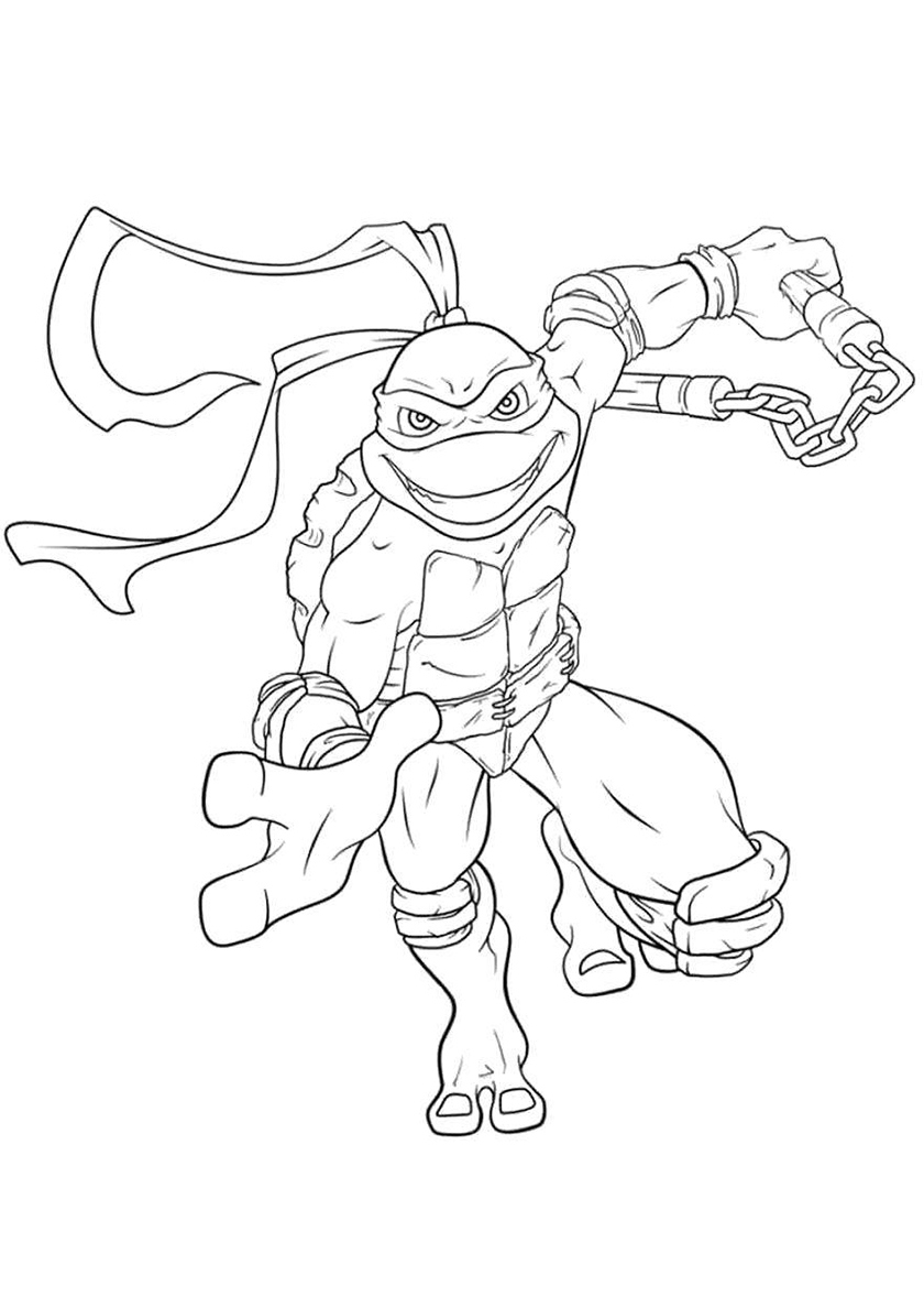 Para Colorear Ninja Turtles de dibujos animados.