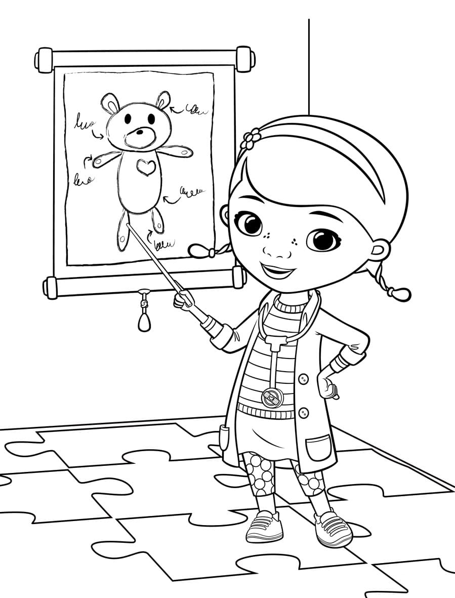 Para Colorear DoMcStuffins para niños. Imprime Para Colorear del dibujo animado.