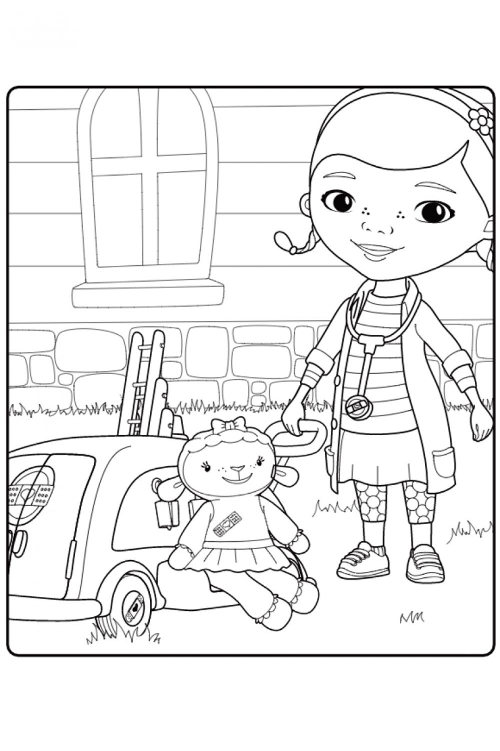 Para Colorir Doc McStuffins para crianças. Imprima Para Colorir dos desenhos animados.