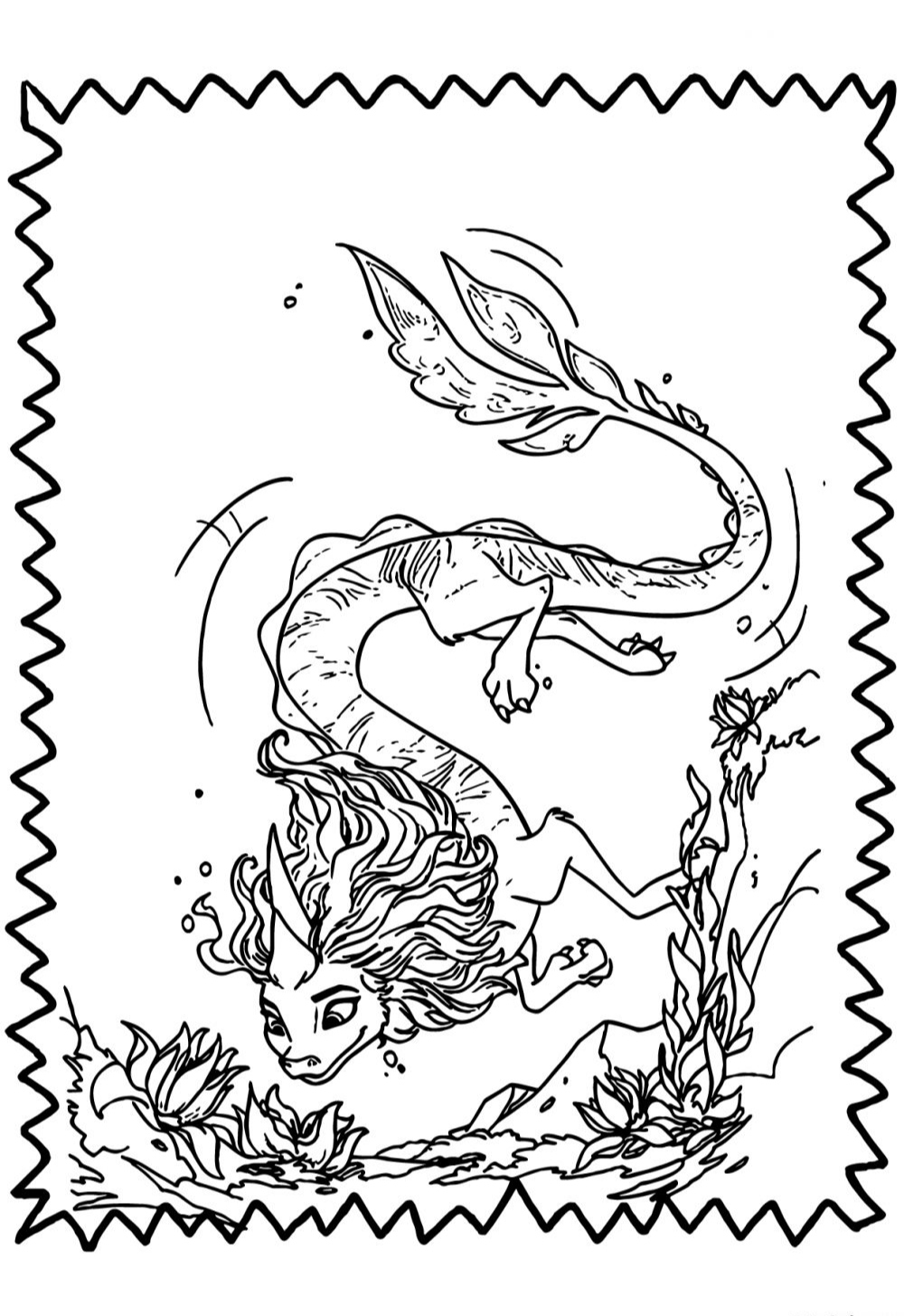 Desenhos para colorir Raya e o último Dragão para imprimir