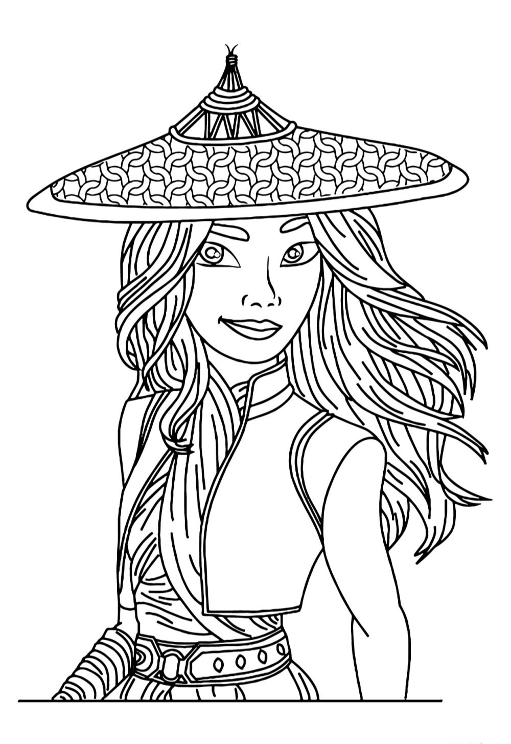 Coloring pages of Raya and the last Dragon for printing