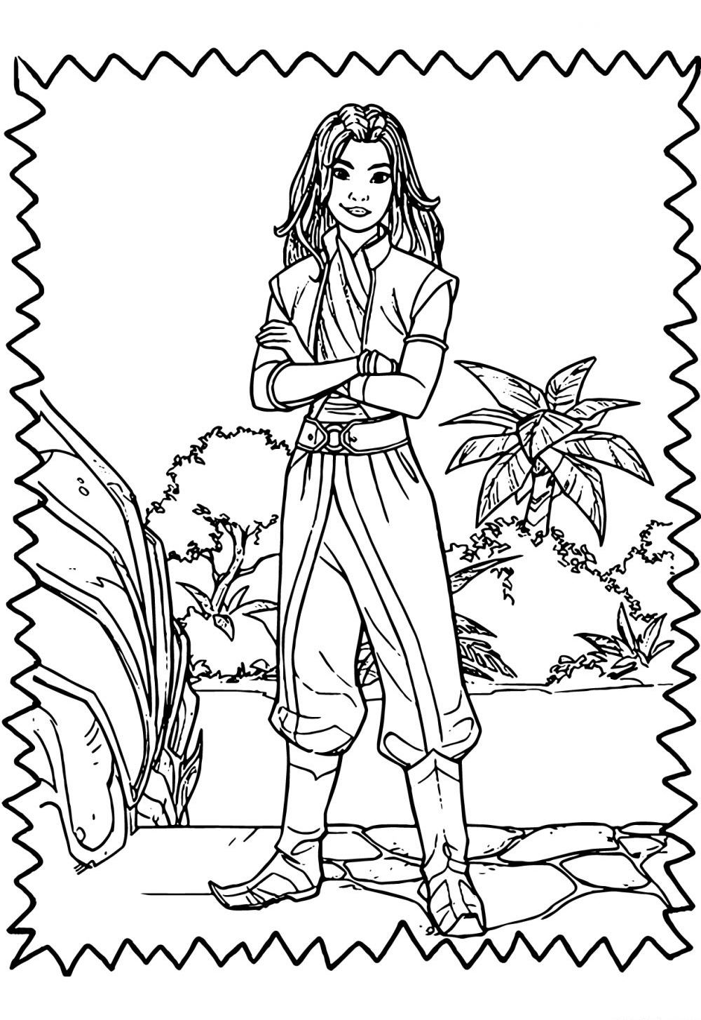 Coloring pages of Raya and the last Dragon for printing