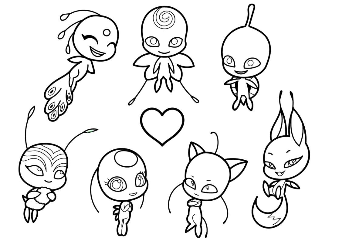Desenhos para colorir Ladybug e Cat Noir para impressão e download
