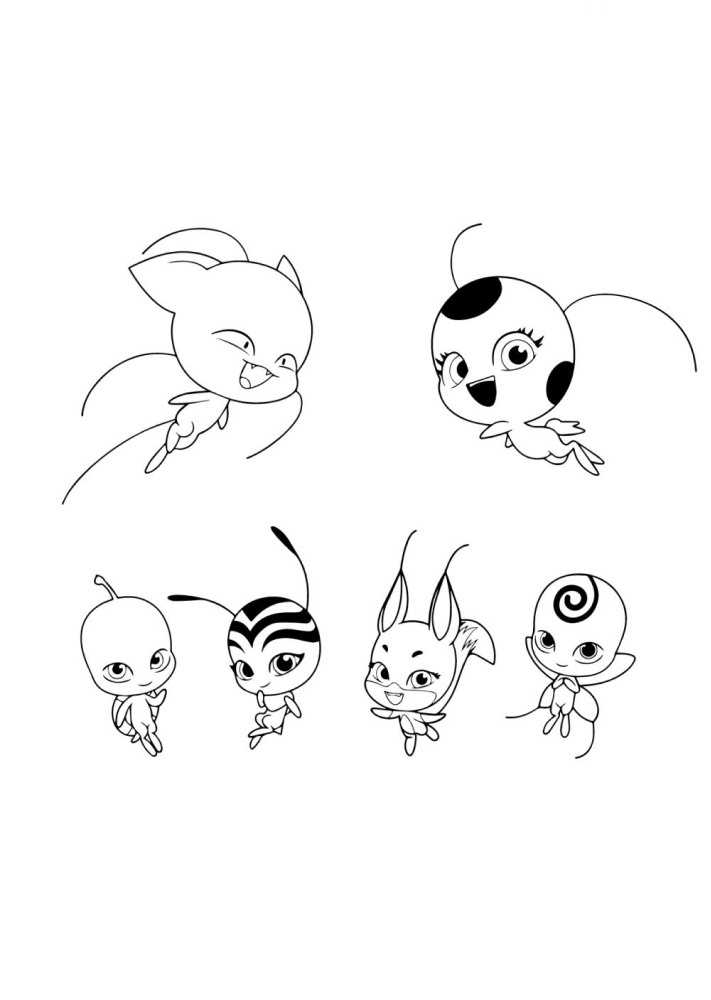 Dibujos para colorear Ladybug y Cat Noir para imprimir y descargar