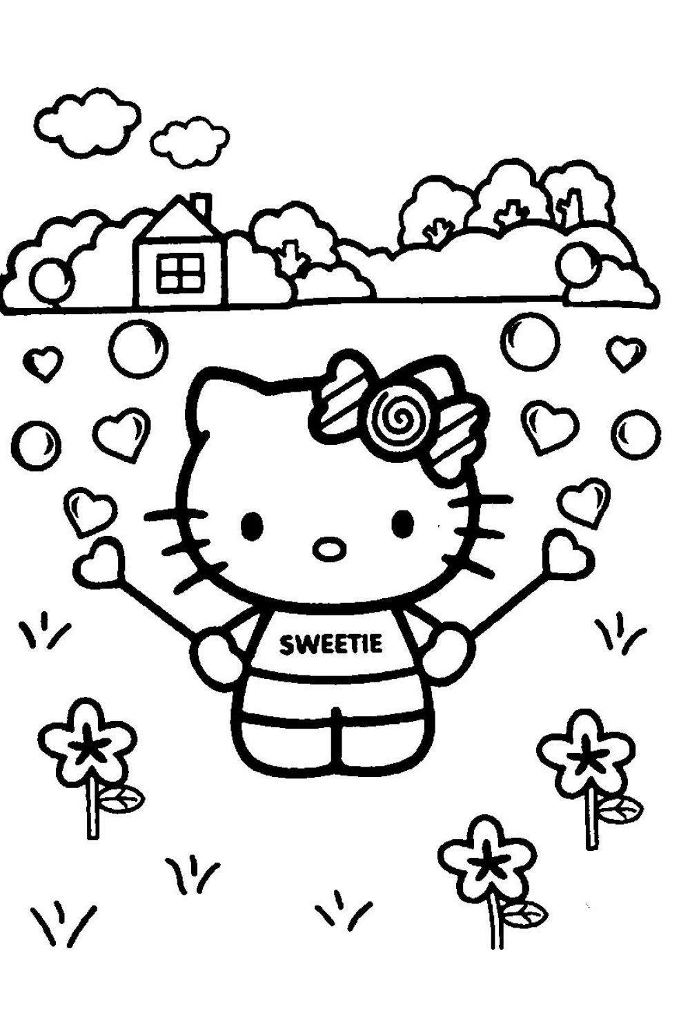 Hello Kitty Para Colorir Imprimir