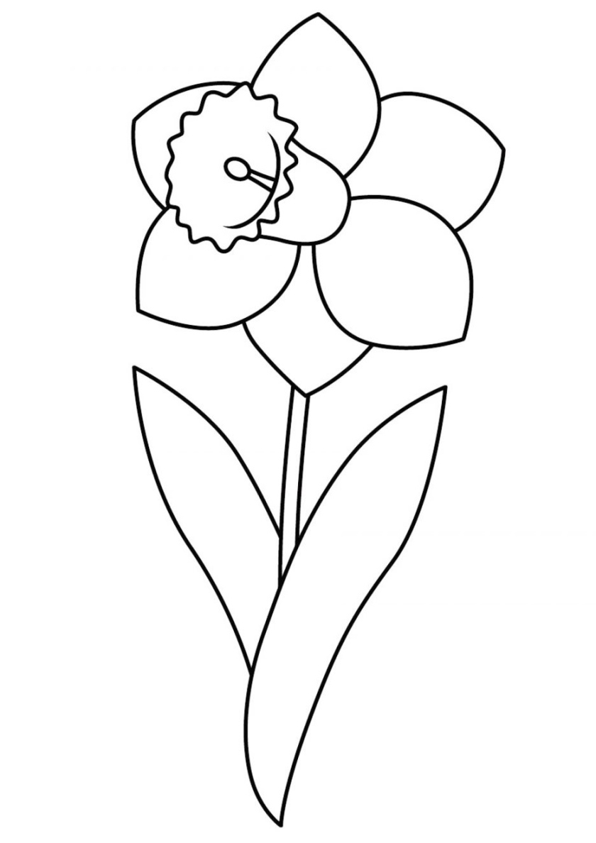 Рисунок раскраска цветок для детей