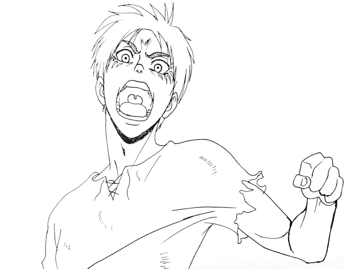 Coloring page Attack on Titans Anime Eren