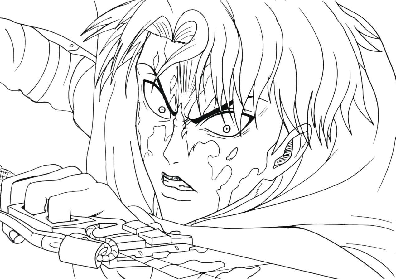 Coloring page Attack on Titans Levi Berserk