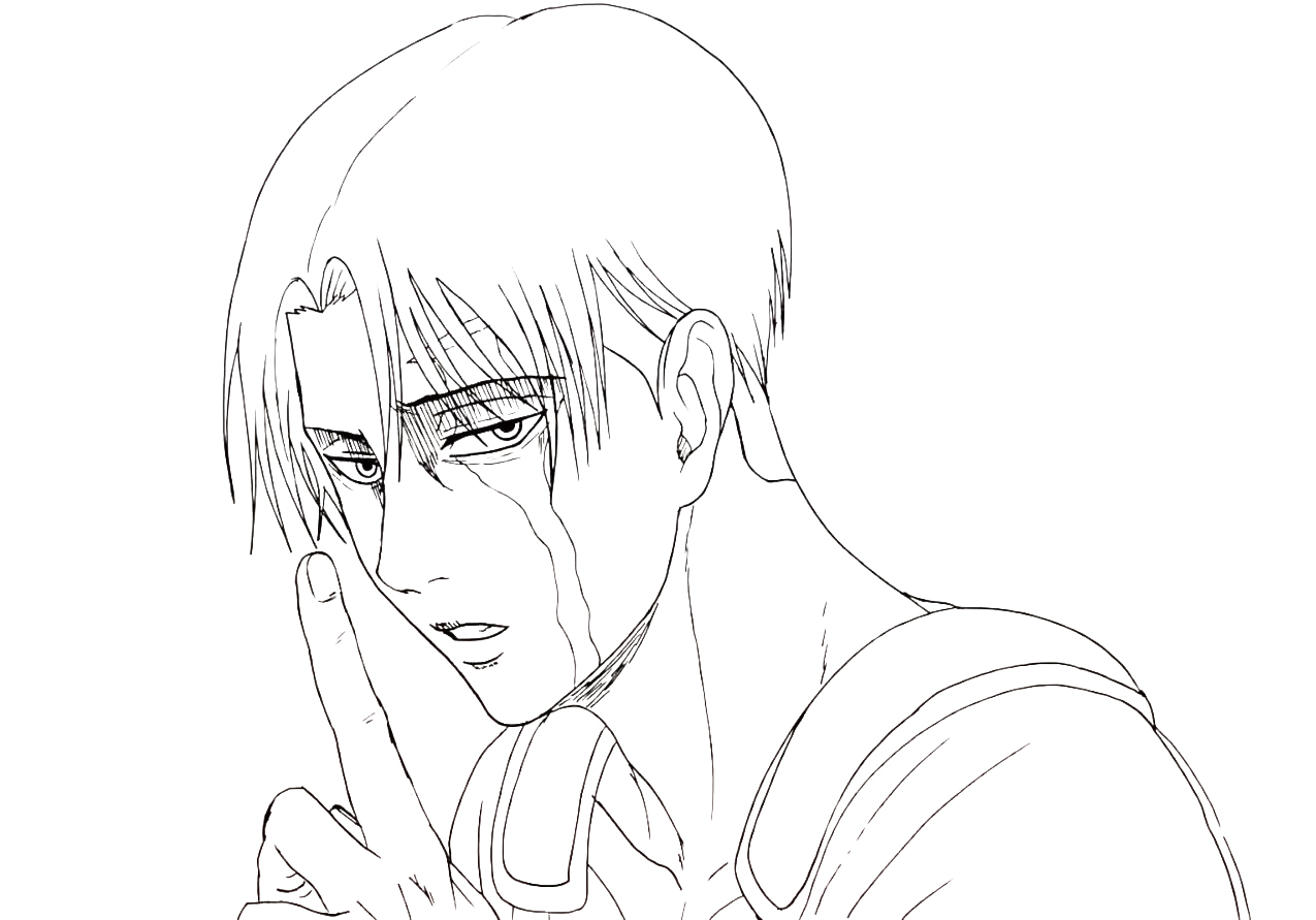 Coloring page Attack on Titans Levi