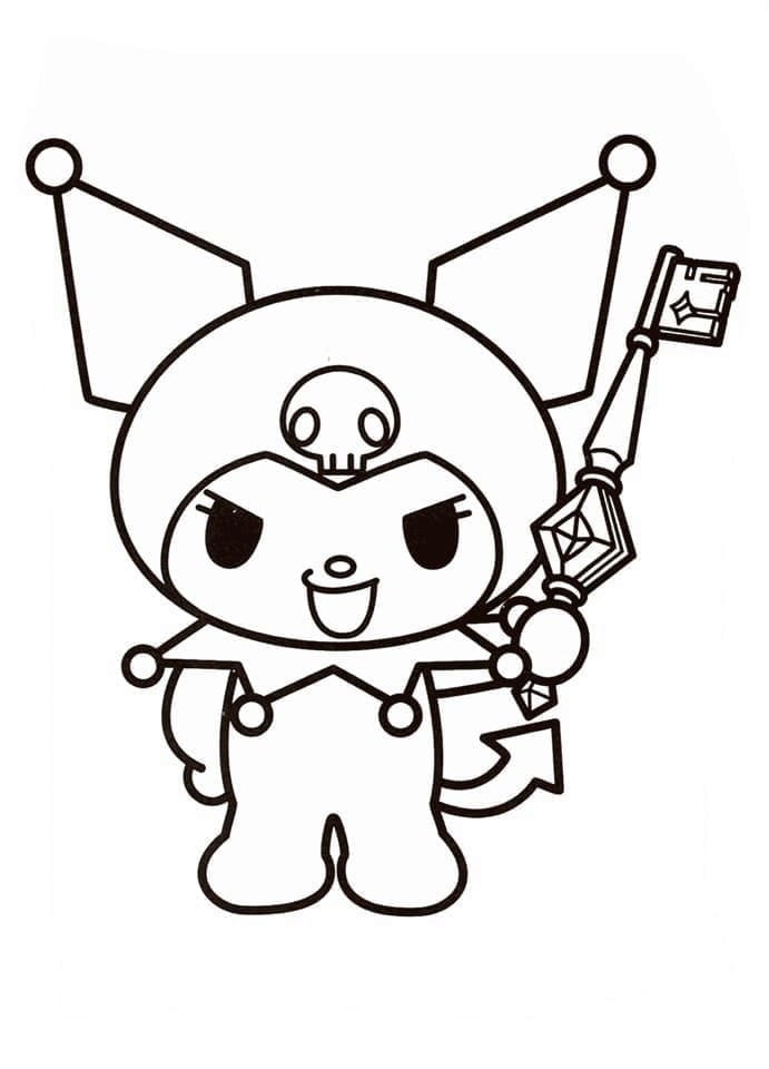 Coloring page Kuromi Kuromi and the key to all hearts