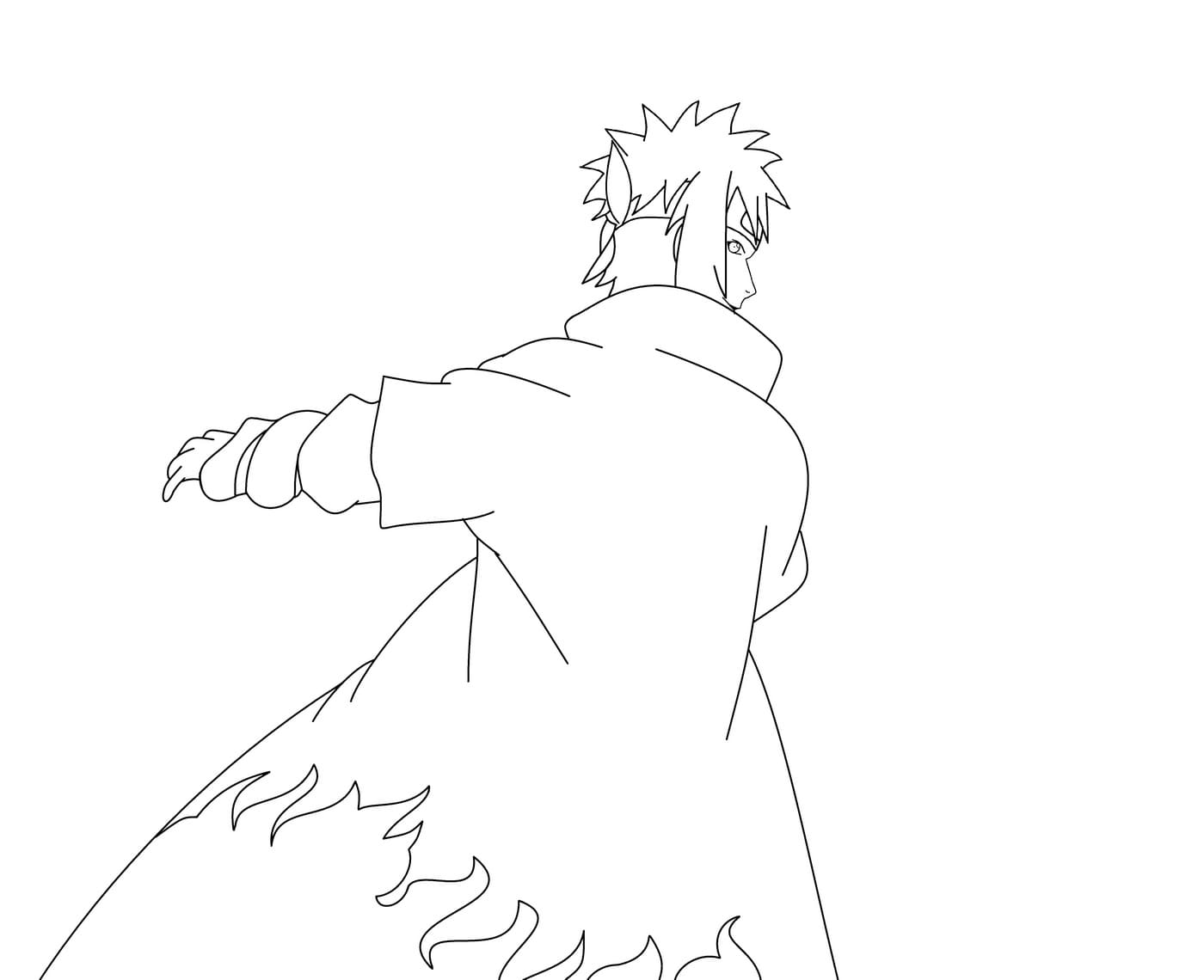 Coloring Pages Minato hiding behind a cloak Print