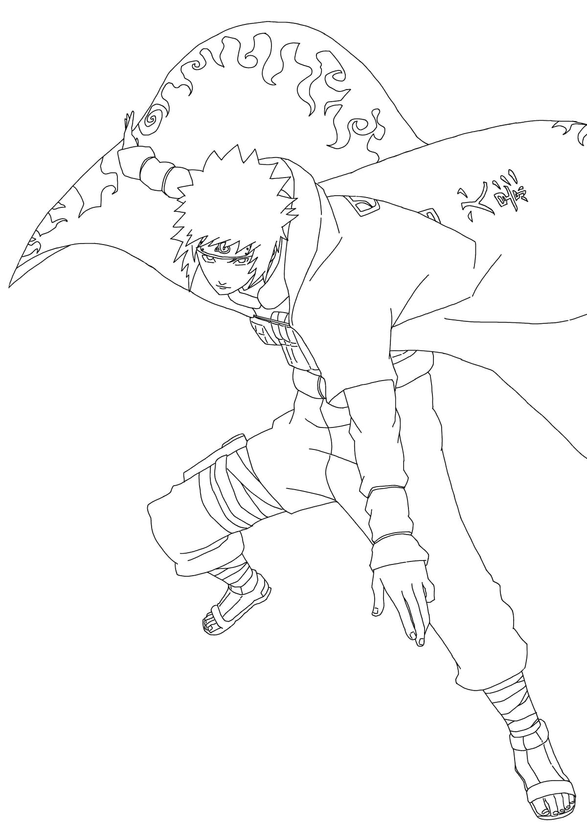 Coloring page Minato Fighting pose
