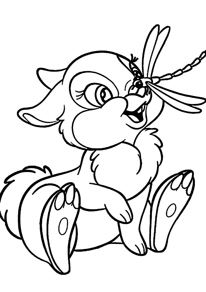 Bunny and dragonfly