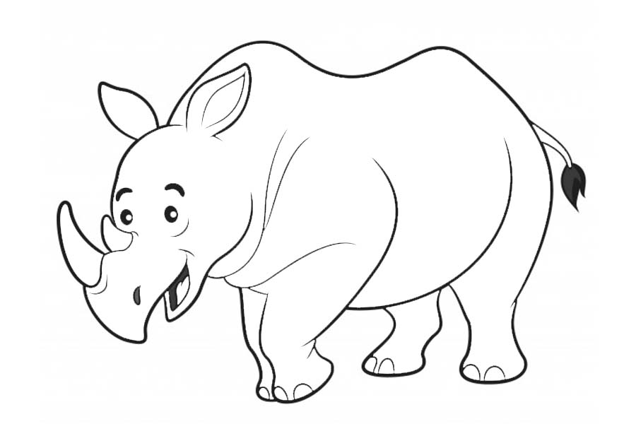 Um rinoceronte grande e em movimento