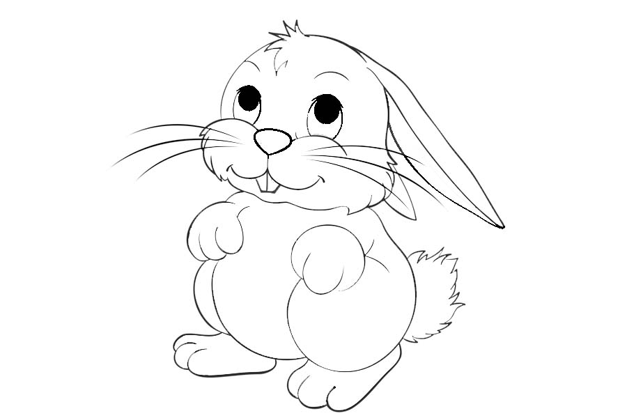 A bunny looking up