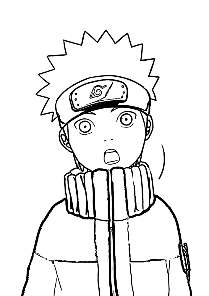 Une image complexe et détaillée en noir et blanc de Naruto