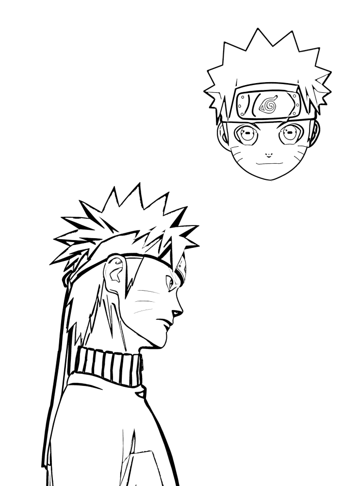 Coloriage de deux Naruto