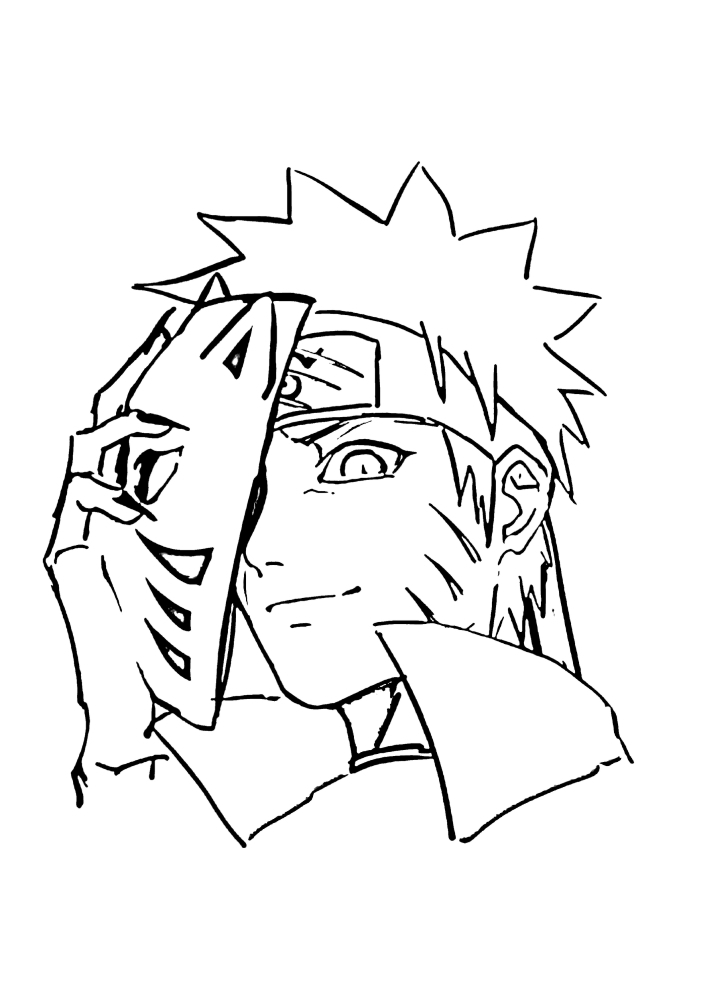 Compleja imagen detallada en blanco y negro de Naruto