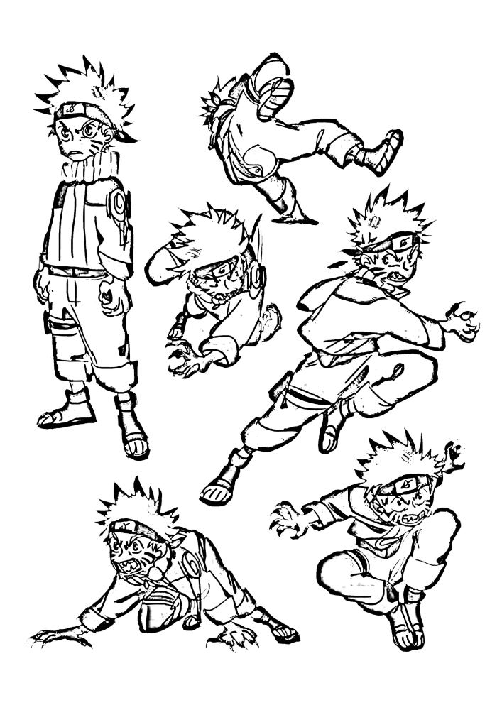 The most famous character in the anime - Naruto coloring book