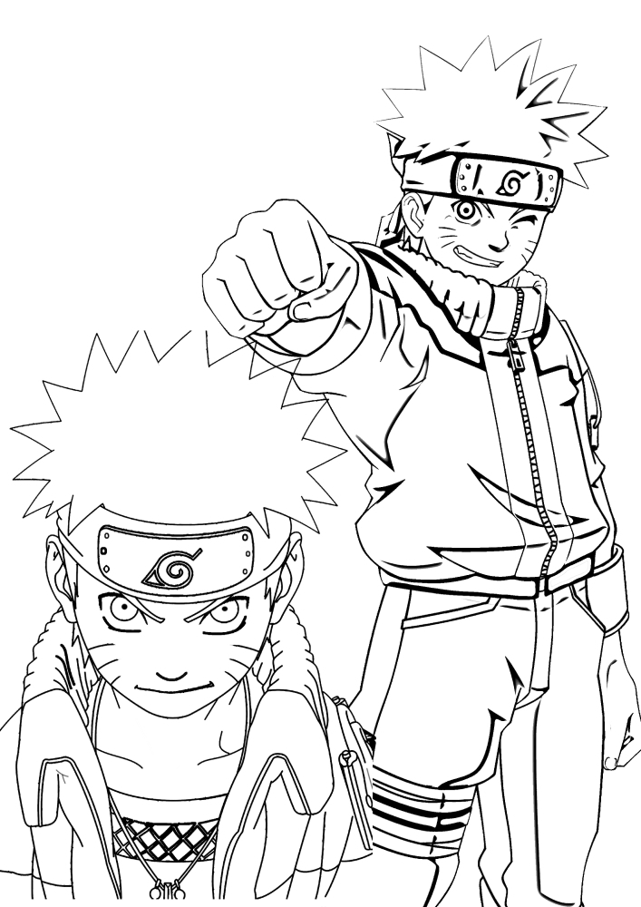 Coloring book of two Naruto characters