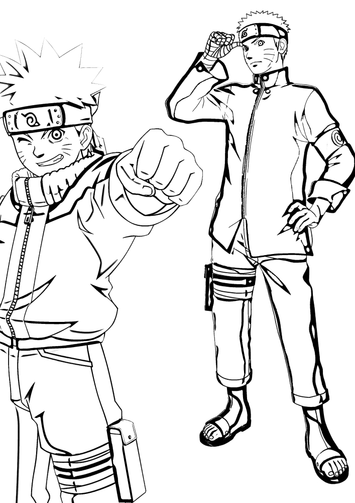 Naruto en diferentes poses