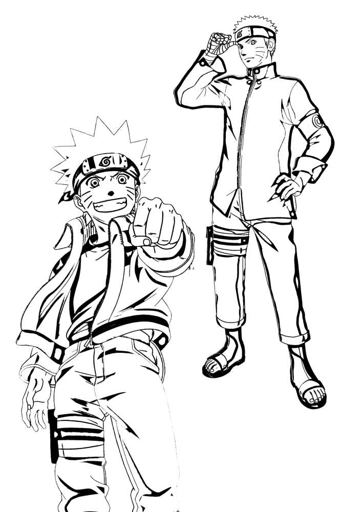 Coloriage de deux Naruto