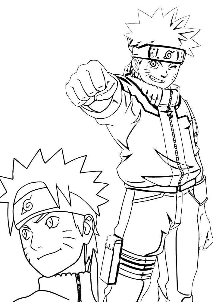 Black and white Picture of Naruto