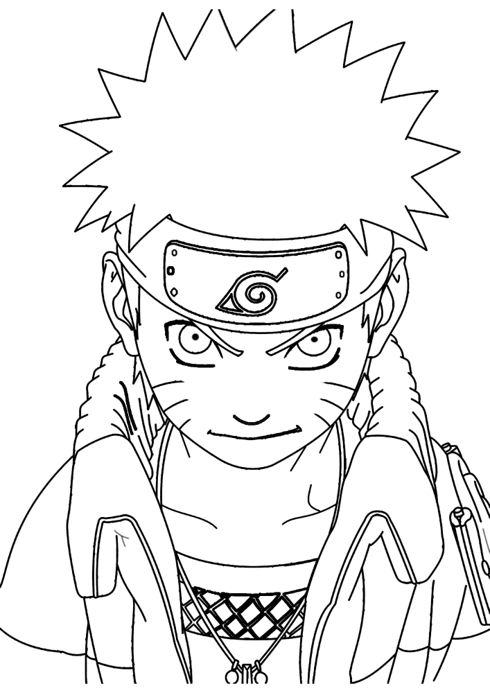 Naruto Uzumaki en colère - livre de coloriage