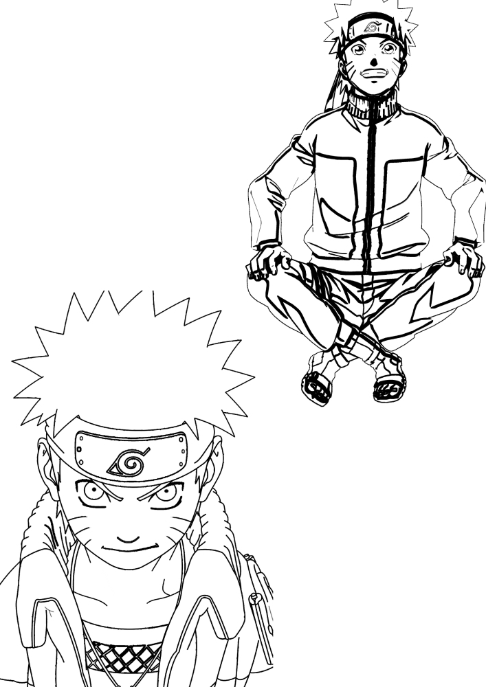 Coloring book of two Naruto characters