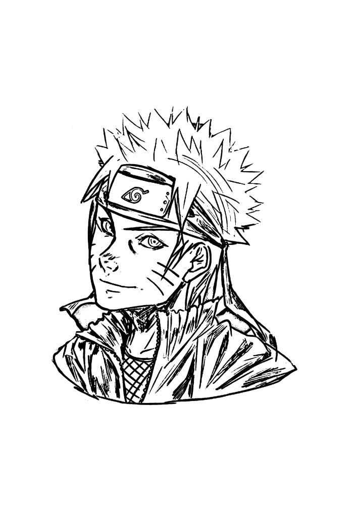 Naruto face - coloriage