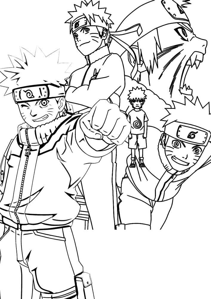 Il y a cinq personnages ici, mais ils sont tous des personnages de Naruto.