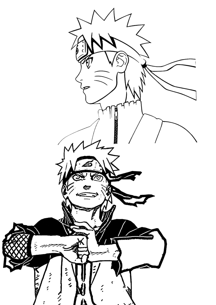 Páginas para colorir com dois Naruto