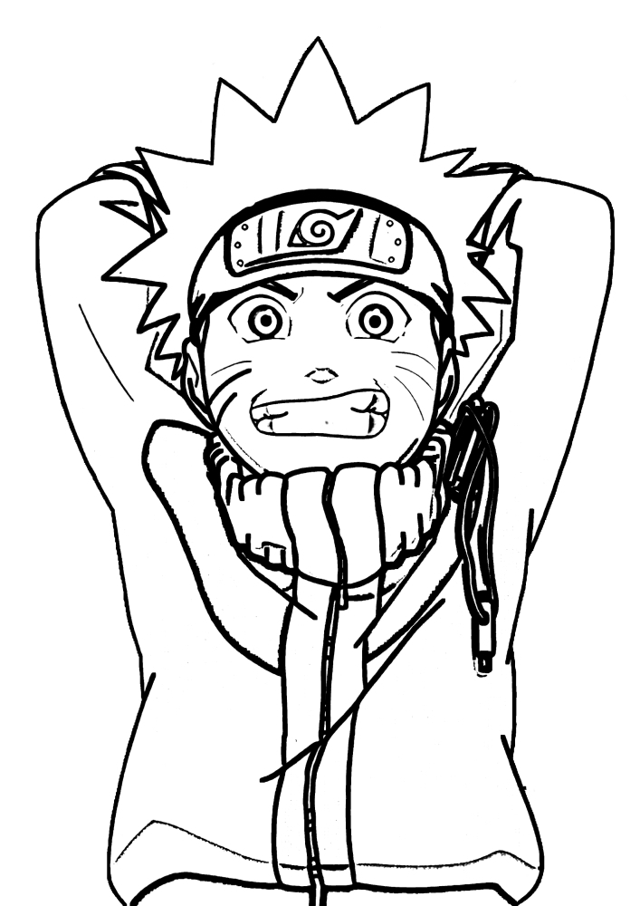 Naruto dans différentes poses - coloriage