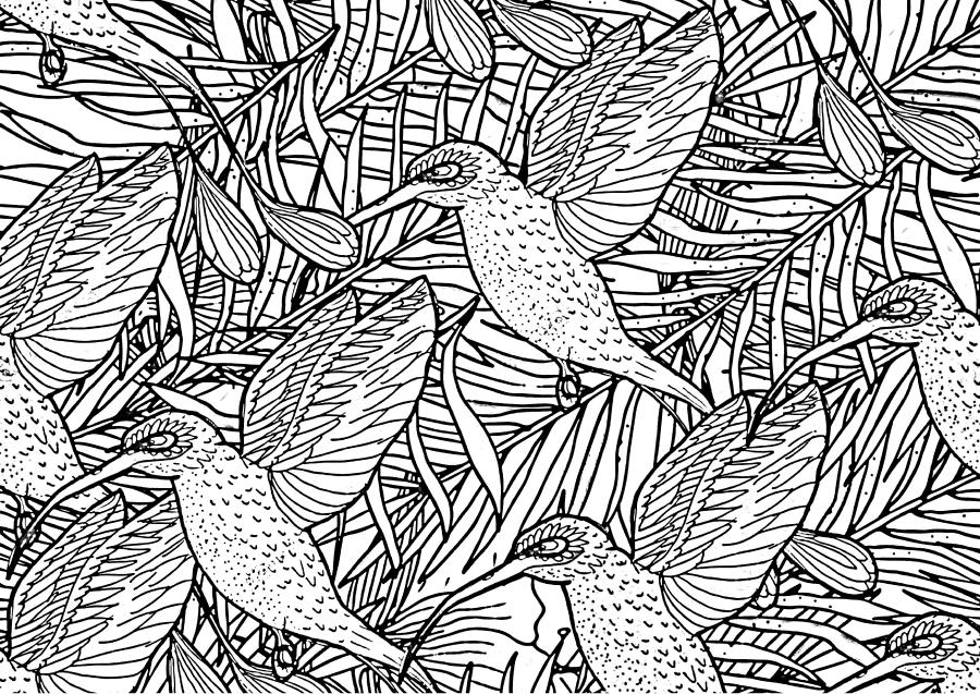 Pattern of birds and nature