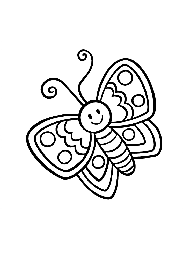 Lächelnder Schmetterling ist ein Schwarz - Weiß-Bild.