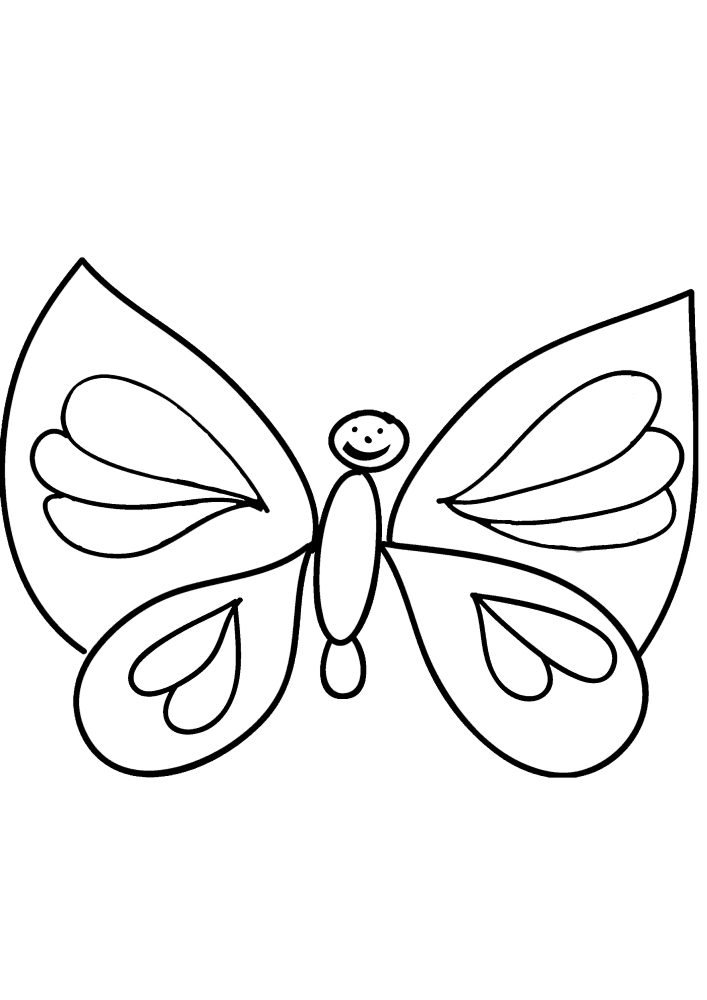 Butterfly coloring book for a child of 3 years old